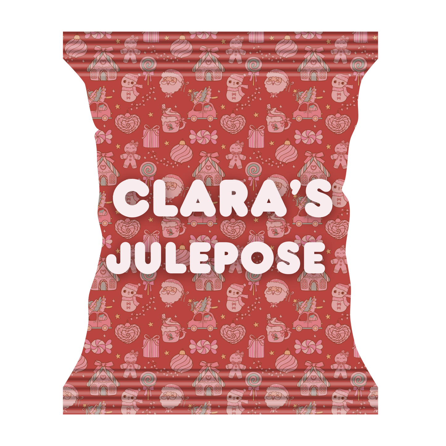 Snackpose med sød jule design (rød)