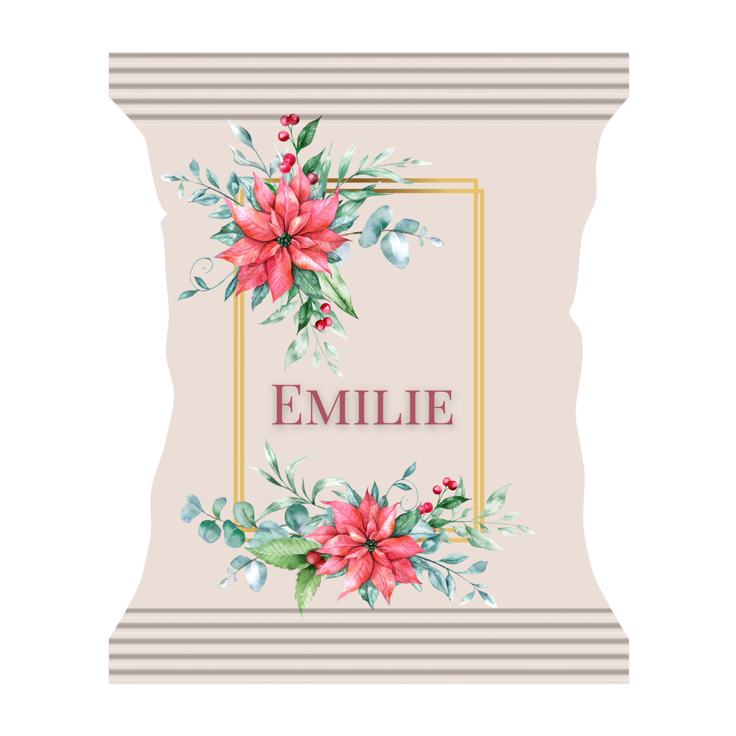 Snackpose med julerose ramme lang