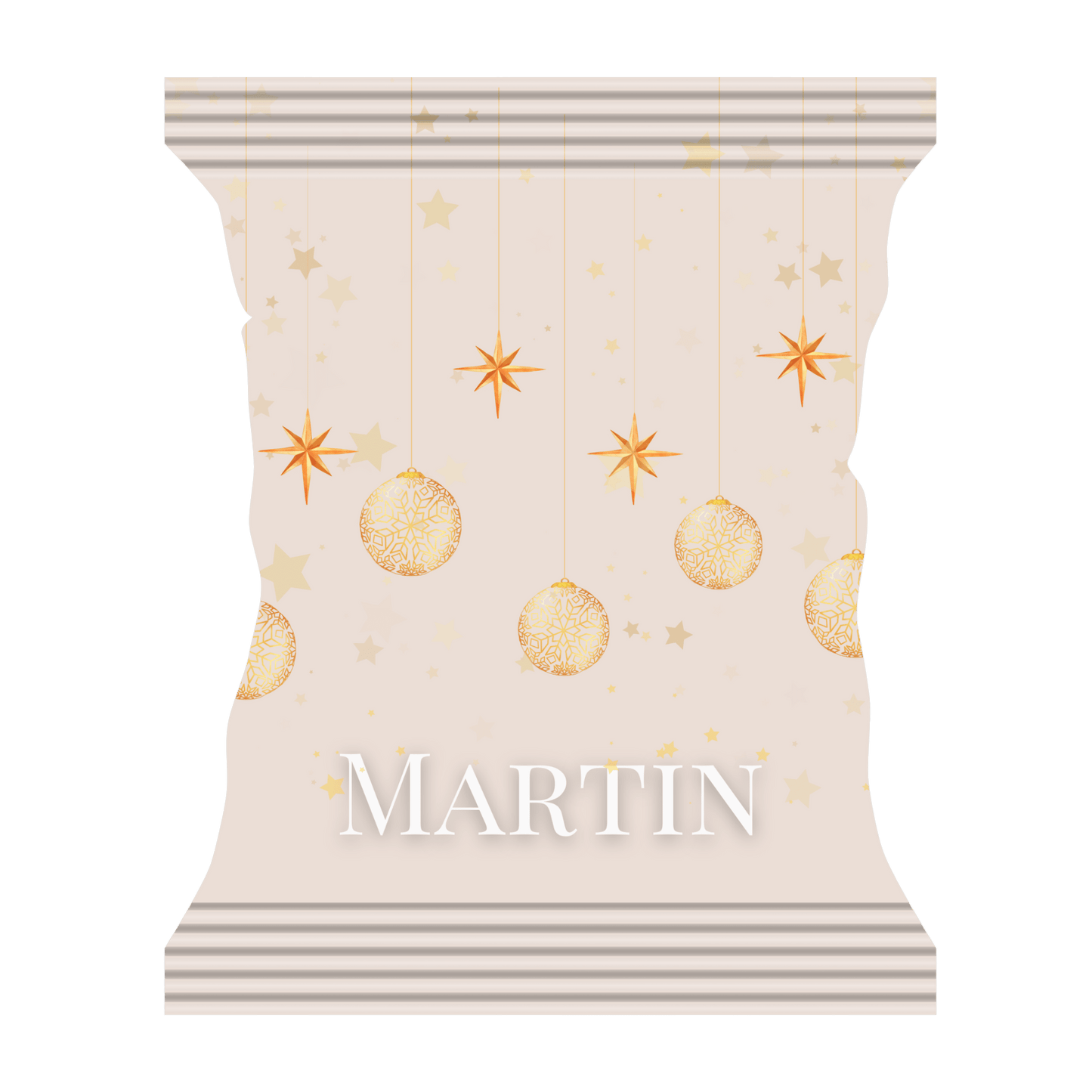 Snackpose med guld julekugler - buvino - unik festpynt