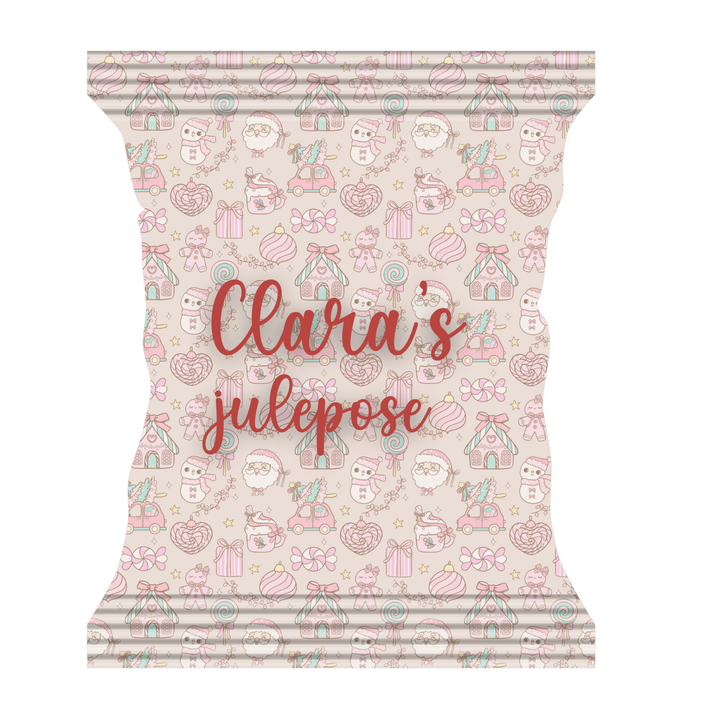 Snackpose med sød jule design (beige) - buvino - unik festpynt