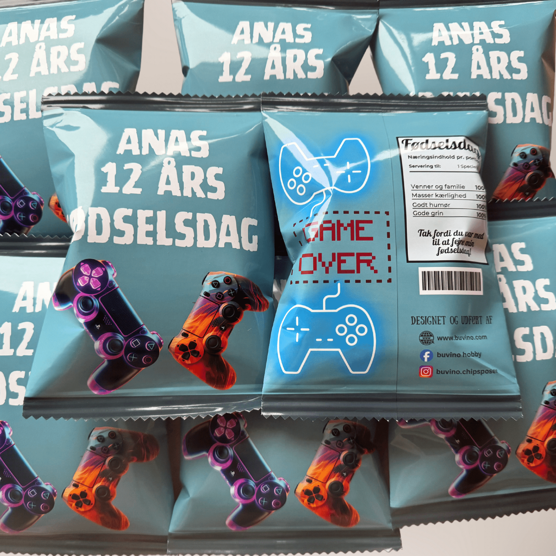 Unikke snackposer/ chipsposer med dit design - buvino - unik festpynt
