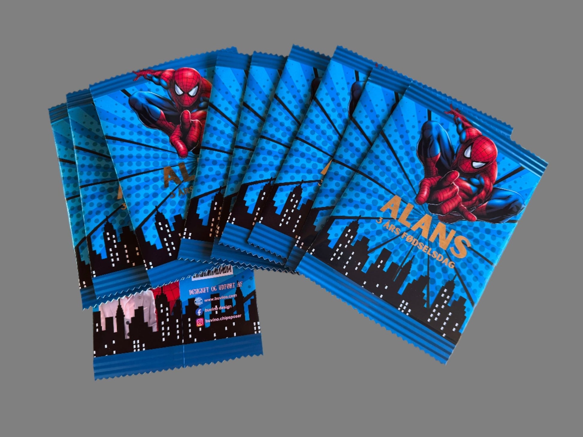 Unikke snackposer/ chipsposer med dit design - buvino - unik festpynt