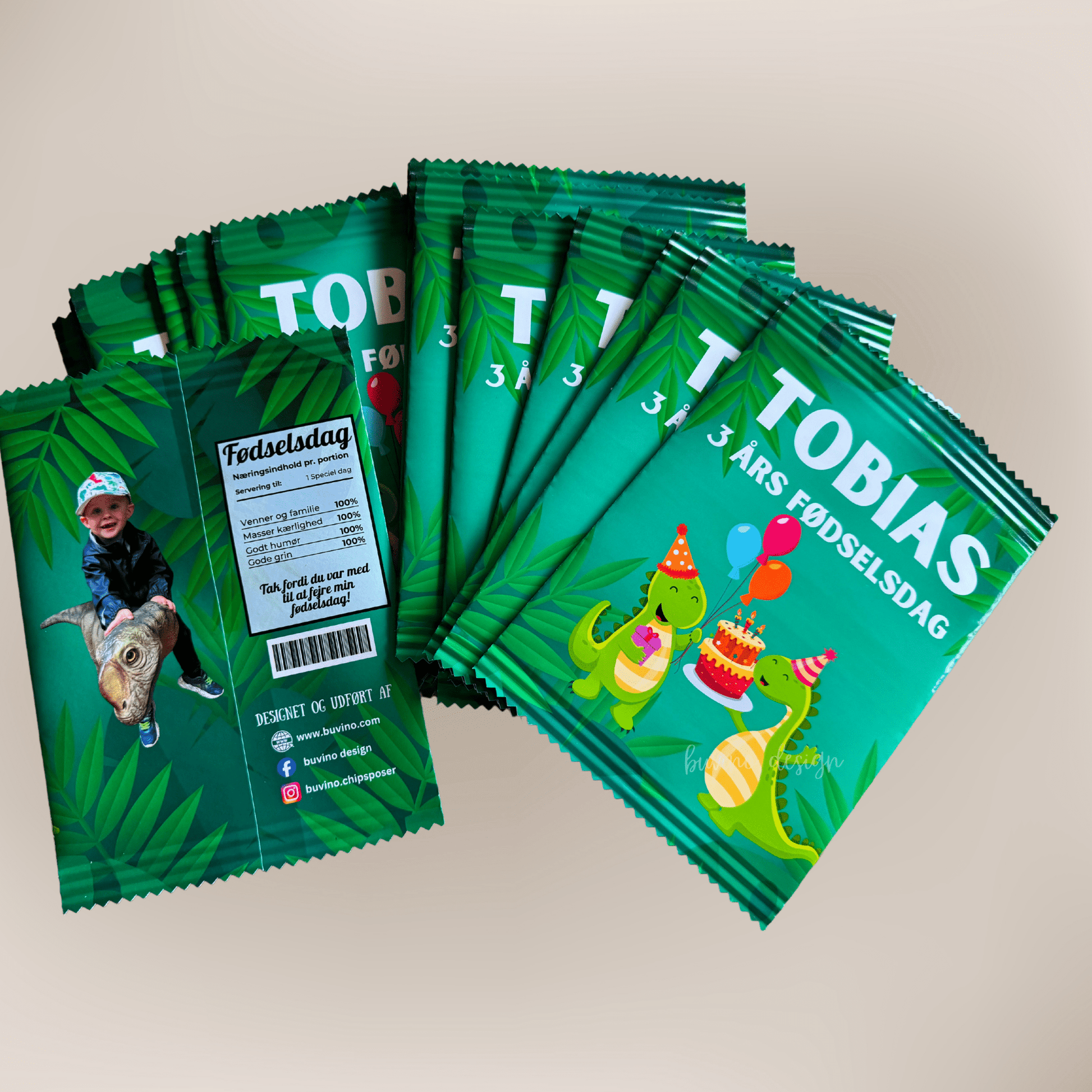 Unikke snackposer/ chipsposer med dit design - buvino - unik festpynt