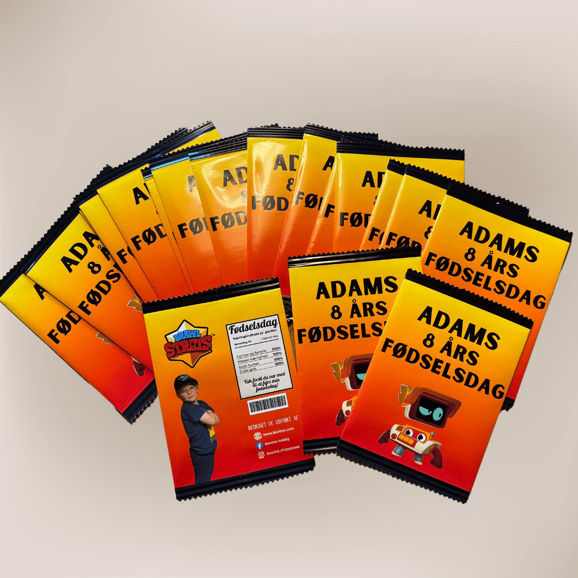 Unikke snackposer/ chipsposer med dit design - buvino - unik festpynt