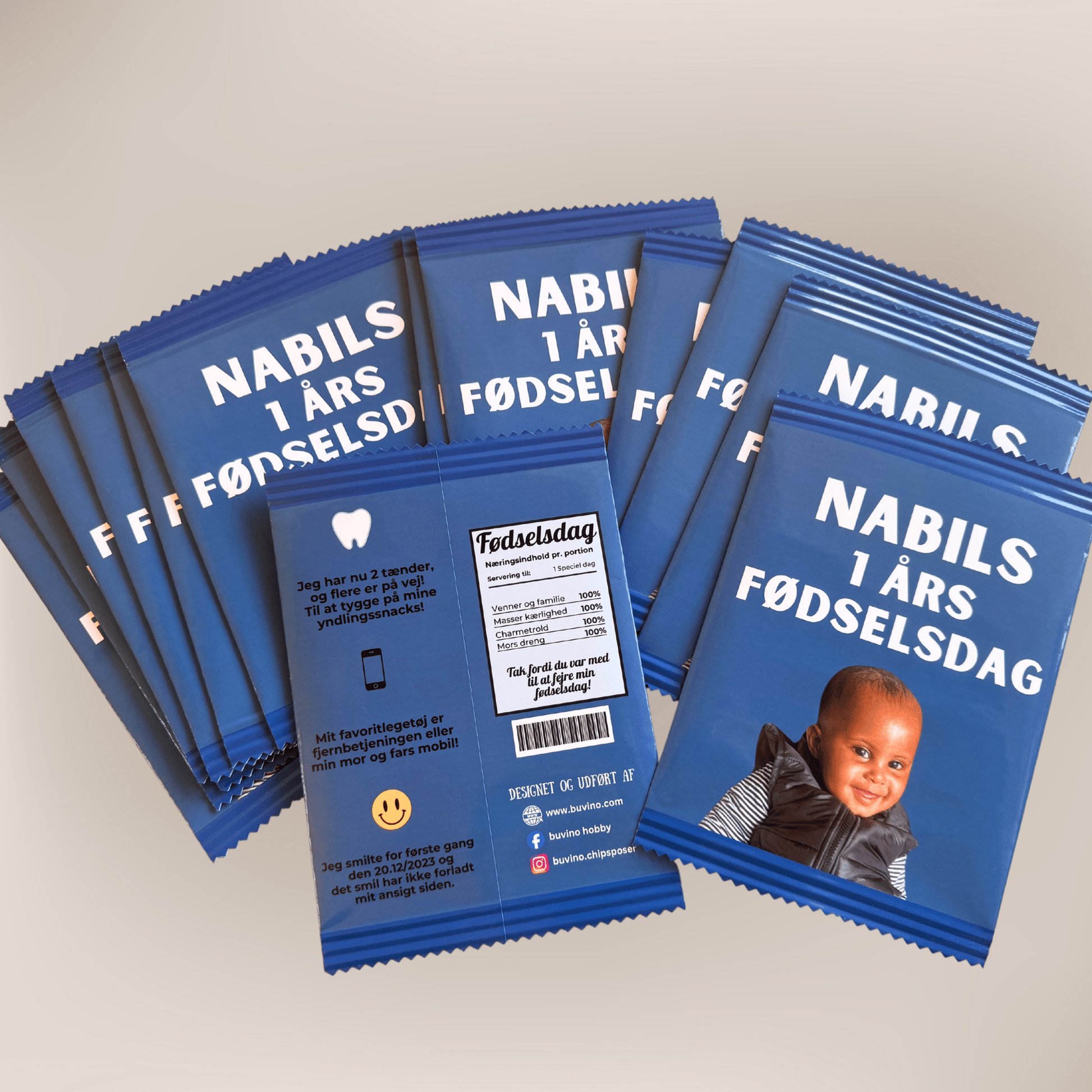 Unikke snackposer/ chipsposer med dit design - buvino - unik festpynt