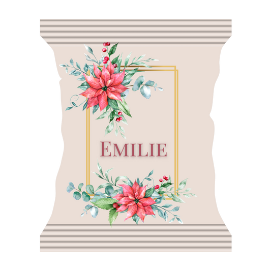 Snackpose med julerose ramme lang