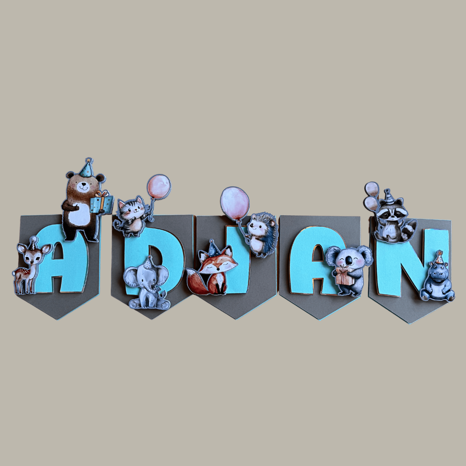 3D navn banner - buvino - unik festpynt