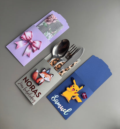 Bestik - og servietholder – med dit design - buvino - unik festpynt