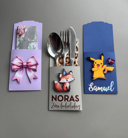 Bestik - og servietholder – med dit design - buvino - unik festpynt