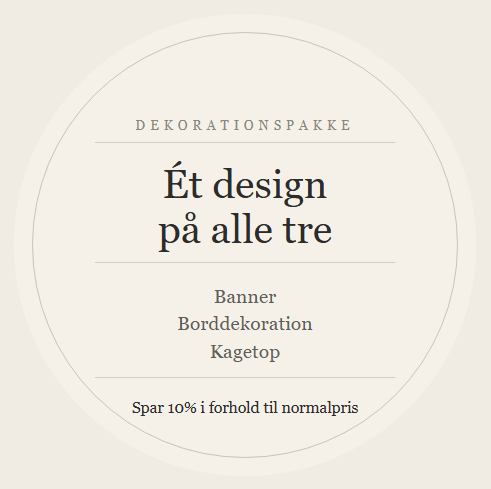 Dekorationspakke med personligt design - buvino - unik festpynt