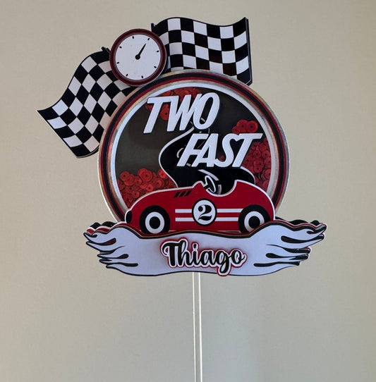 Kagetop med dit design - buvino - unik festpynt
racerbiler tema