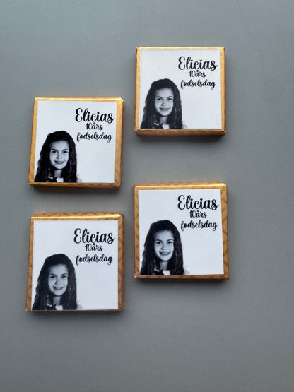 Personlig firkantet chokolade med dit design - buvino - unik festpynt
