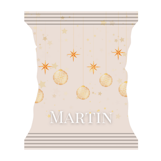 Snackpose med guld julekugler - buvino - unik festpynt