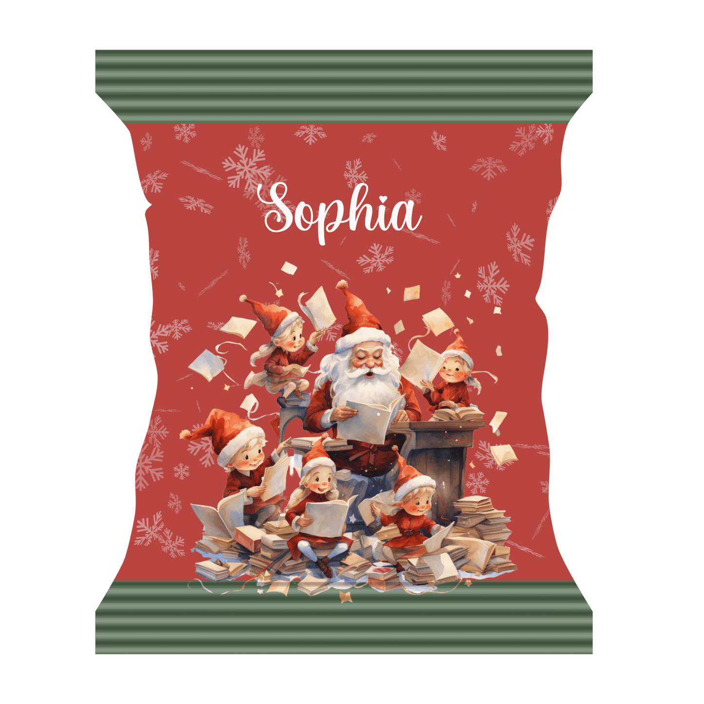 Snackpose med julemand og nisser - buvino - unik festpynt