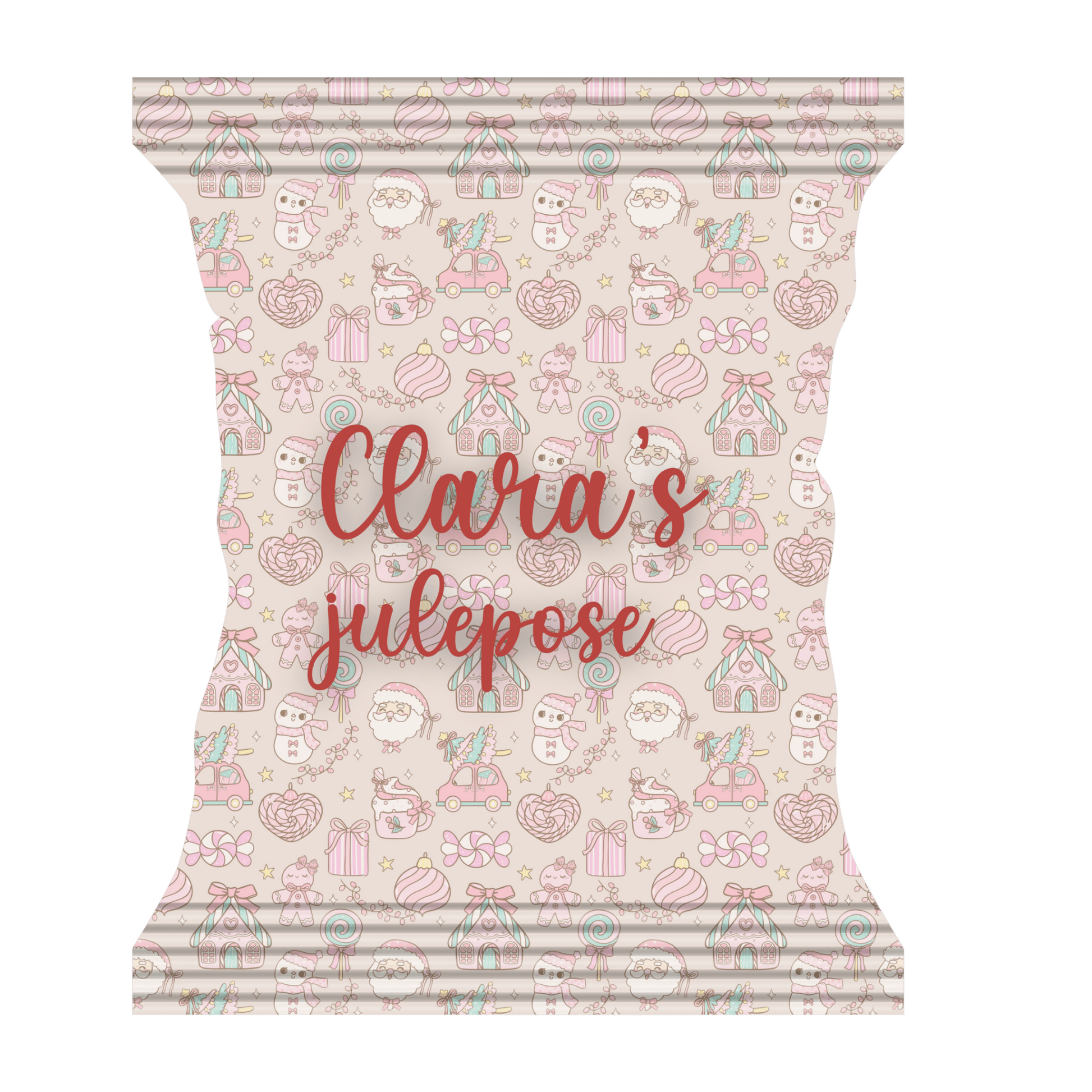 Snackpose med sød jule design (beige) - buvino - unik festpynt