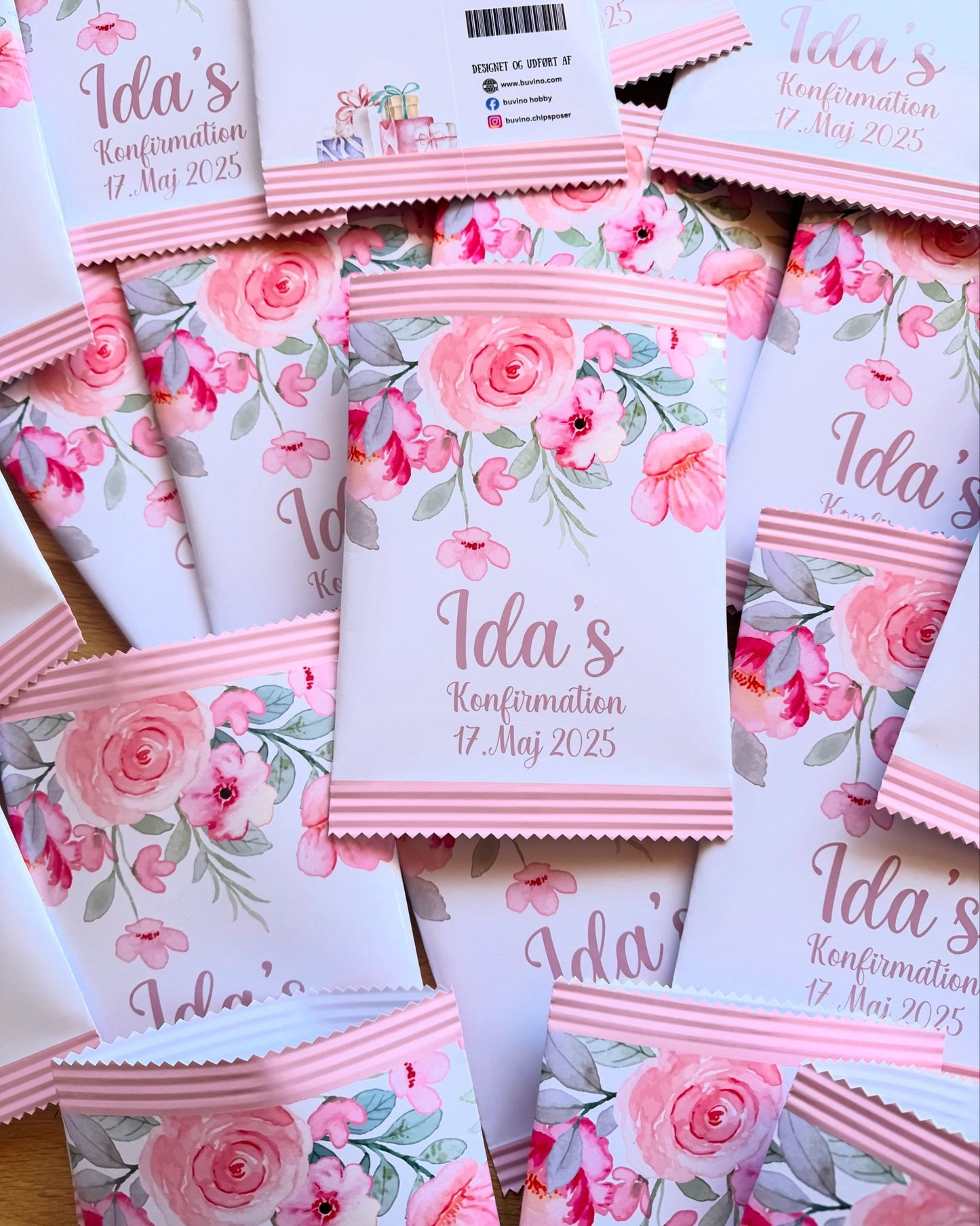 Unikke snackposer/ chipsposer med blomster - buvino - unik festpynt