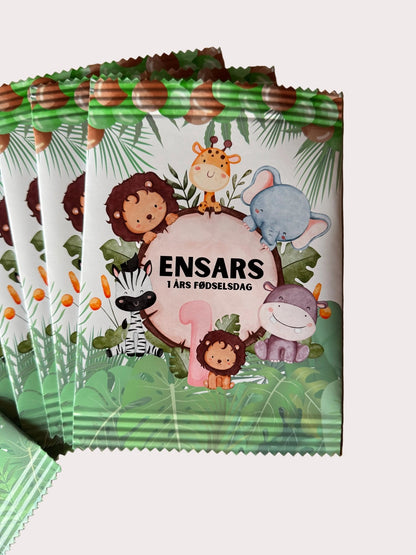 Unikke snackposer/ chipsposer med safari dyr - buvino - unik festpynt